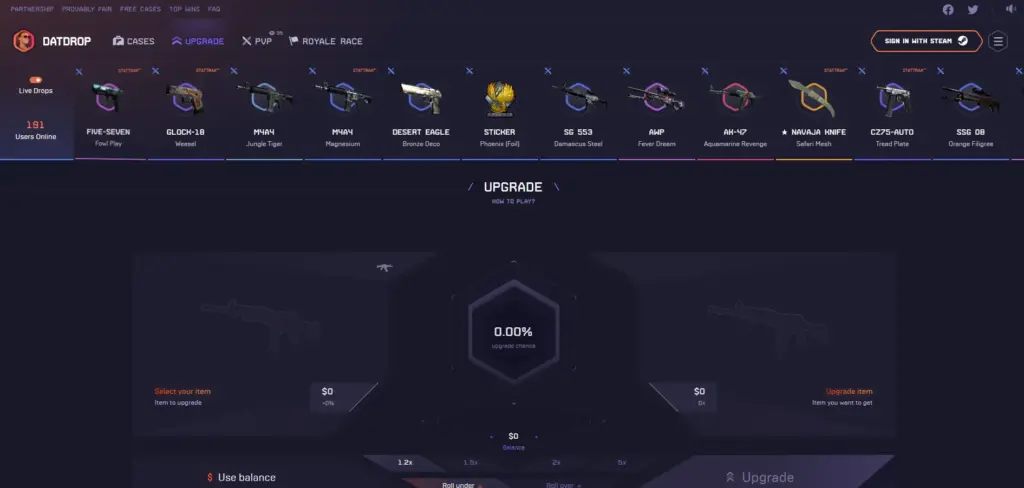 DatDrop upgrade page