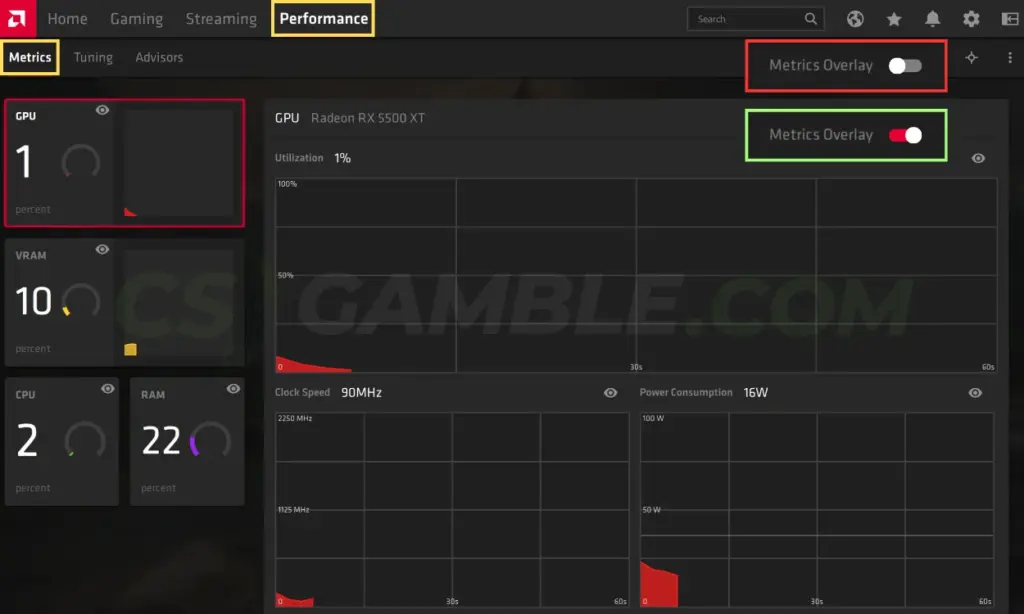 Enable AMD FPS Overlay