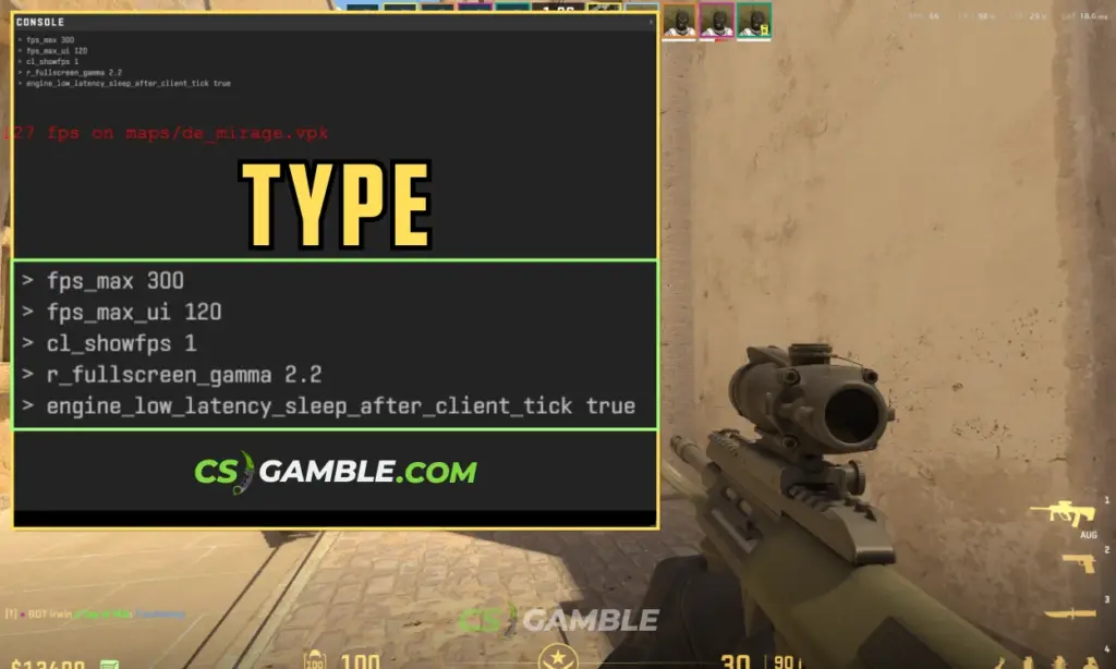 CS2 Pro player Console FPS Commands