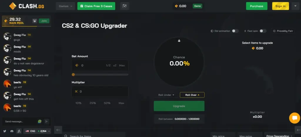 ClashGG upgrader for trading