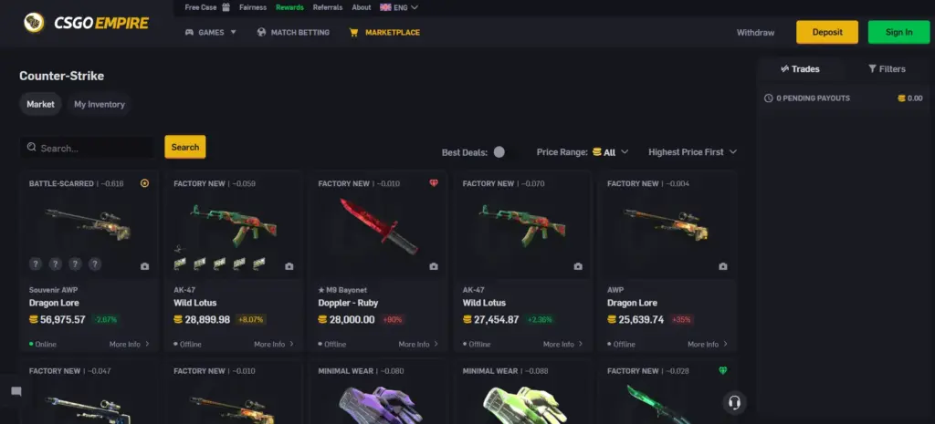 CSGOEmpire trading